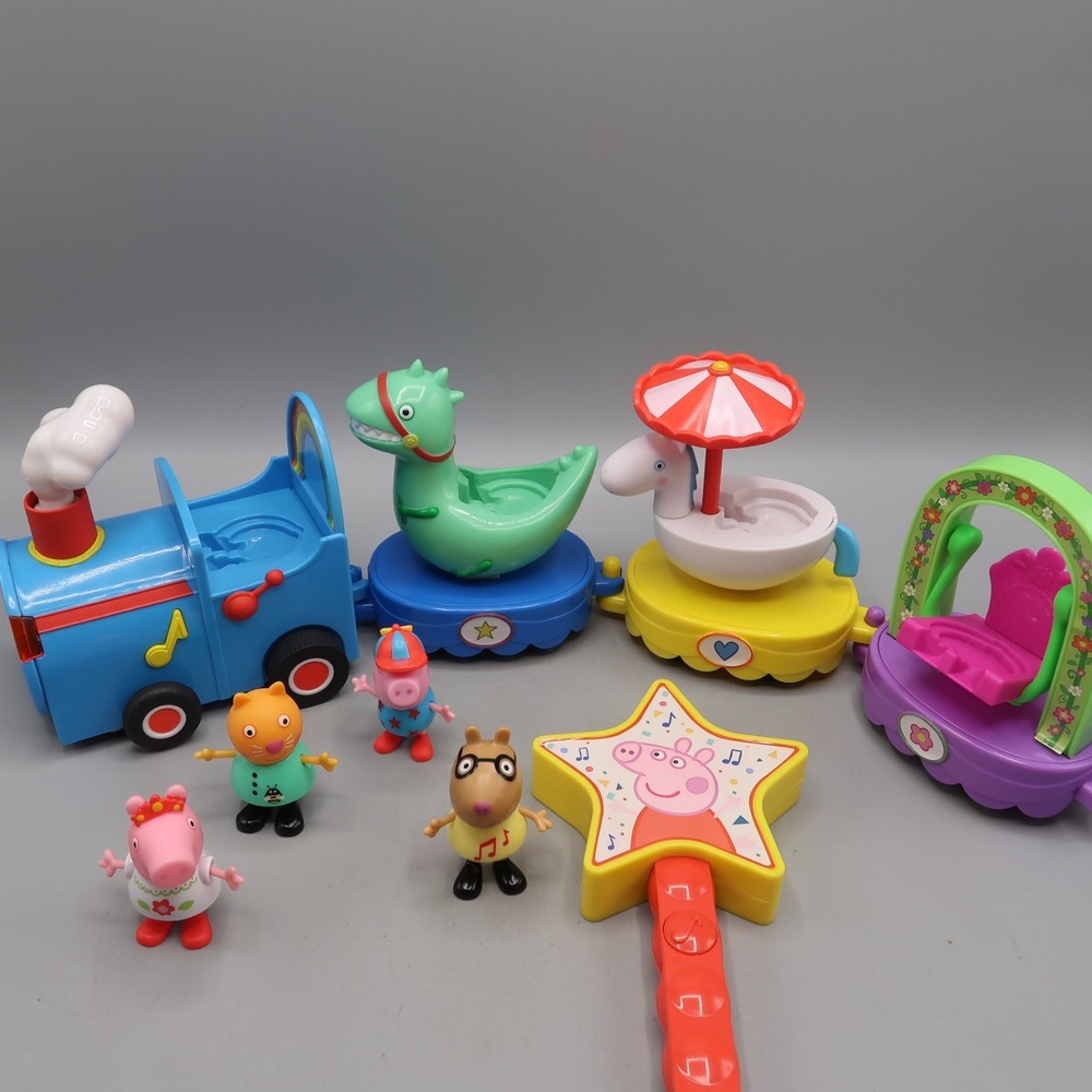 Peppa Pig Magical Parade Float Train Set Working Remote Control Wand Figures Lot